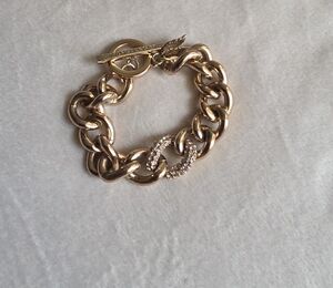 Victoria's Secret Gold Chain Bracelet with Silver Accents